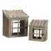 Allstate Floral 17 Natural Rustic Nesting Outdoor Greenhouse Terrariums 2pc - Brown/Clear