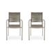 Noble House Cape Coral Outdoor Aluminum Dining Chair in Silver (Set of 2)
