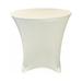 Your Chair Covers - 30 x 30 inch Lowboy Cocktail Round Stretch Spandex Table Cover Ivory for Wedding Party Birthday Patio etc.