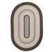 Colonial Mills 5 x 8 Charcoal Black and Beige Oval Handmade Braided Area Throw Rug