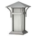 1 Light Large Outdoor Pier Mount Lantern In Transitional-Craftsman-Coastal Style 11 Inches Wide By 17 Inches High-Titanium Finish-E26 Medium Lamp