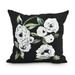 Simply Daisy 16 x 16 Radiant Rose Black Floral Print Decorative Outdoor Throw Pillow