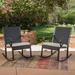 Horizon Outdoor Wicker Rocking Chair with Cushion White Black