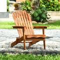 Patiojoy Outdoor Foldable Adirondack Chair Patio Recliner Eucalyptus Wood