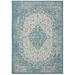 SAFAVIEH Courtyard Kebo Traditional Indoor/Outdoor Area Rug 4 x 5 7 Teal/Cream