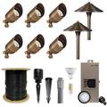 VOLT Brass Landscape Lighting Kit (6 Spotlights 2 Path Lights)