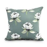 Simply Daisy 18 x 18 Floral Bunch Green Floral Print Decorative Outdoor Throw Pillow