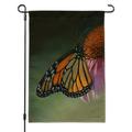 Monarch Butterfly and Coneflower Garden Yard Flag