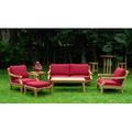 WholesaleTeak Outdoor Patio Grade-A Teak Wood 6 Piece Teak Sofa Set - Sofa 2 Lounge Chairs Ottoman Coffee Table And Side Table -Furniture only --Giva Collection #WMSSGV5