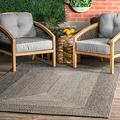 nuLOOM Jayda Braided Ombre Indoor/Outdoor Area Rug 5 x 8 Charcoal