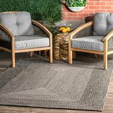 nuLOOM Jayda Braided Ombre Indoor/Outdoor Area Rug 5 x 8 Charcoal