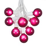 G50 String Lights with 25 Purple Globe Bulbs ? Outdoor Globe Light Strings ? Market Bistro CafÃ© Hanging String Lights ? Party Patio Garden Umbrella Globe Lights - White Wire - 25 Foot