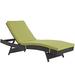 Modern Contemporary Urban Design Outdoor Patio Balcony Chaise Lounge Chair Green Rattan