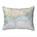 Betsy Drake Clinton Harbor to Westbrook Harbor - CT Nautical Map Large Corded Indoor & Outdoor Pillow