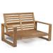 Ash & Ember Grade A Teak 60in Havana Patio Bench Seats 2 Comfortably Oversized Patio Lounge Chair for Deck Porch or Backyard Indoor Outdoor Use Weather Resistant