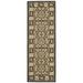 SAFAVIEH Courtyard Charlotte Floral Indoor/Outdoor Runner Rug 2 3 x 6 7 Black/Sand