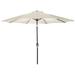 Jordan Manufacturing 9 Natural Solid Outdoor Patio Umbrella with Push Button Tilt and Crank Opening