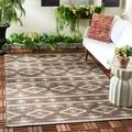 SAFAVIEH Courtyard April Southwestern Indoor/Outdoor Area Rug 5 3 x 7 7 Brown/Ivory