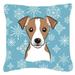 Carolines Treasures BB1694PW1414 Snowflake Jack Russell Terrier Fabric Decorative Pillow 14Hx14W multicolor