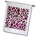 3dRose Hot Pink Snow Leopard print - white girly cheetah spots - stylish animal fur pattern - trendy glam - Garden Flag 12 by 18-inch