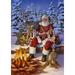 Toland Home Garden Fireside Santa Winter Christmas Garden Flag Double Sided 28x40 Inch