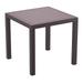 Resin Square Dining Table Brown 31 inch