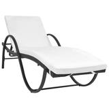 vidaXL Patio Lounge Chair with Cushion and Adjustable Backrest Poly Rattan