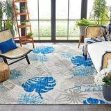 SAFAVIEH Cabana Kuzman Cream/Red 2 X8 Runner Indoor/Outdoor Area Rug Grey/Blue 6 7 x 6 7 Square