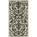 SAFAVIEH Courtyard Dara Damask Indoor/Outdoor Area Rug 2 x 3 7 Sand/Black