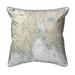 Betsy Drake North Shore Long Island to Niantic Bay - CT Nautical Map Small Corded Indoor & Outdoor Pillow