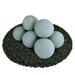 Pewter Gray Ceramic Fire Balls | 5 Set of 8