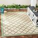 SAFAVIEH Beach House Nima Trellis Indoor/Outdoor Area Rug Cream/Green 8 6 x 12