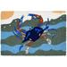 Blue Crab Surf Jellybean Accent Washable Rug 20 x 30 JB-JH005