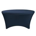 Your Chair Covers - Stretch Spandex 5 ft Round Table Cover Navy Blue for Wedding Party Birthday Patio etc.