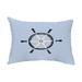 Simply Daisy 14 x 20 Ship Wheel Blue Nautical Decorative Outdoor Pillow