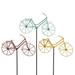 Diva At Home Set of 3 Red Yellow and Green Metallic Bicycle Garden Stakes 57