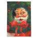 Christmas Holiday Santa Claus Wreath Garden Yard Flag