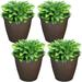 Sunnydaze Anjelica Indoor/Outdoor Resin Planter - 15.25 Diameter - Rust - Set of 4