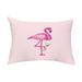 Simply Daisy 14 x 20 Single Flamingo Pink Abstract Decorative Outdoor Pillow