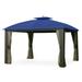 Garden Winds Replacement Canopy Top Cover for the Riviera Sonoma Wicker Gazebo - True Navy