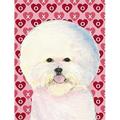 11 x 15 In. Bichon Frise Hearts Love And Valentines Day Portrait Flag Garden Size