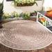 SAFAVIEH Courtyard Josiah Floral Medallion Indoor/Outdoor Area Rug 6 7 x 6 7 Round Light Beige/Terracotta