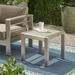 Miller Coral Outdoor Aluminum Side Table with Glass Top Matte Gray and Silver Finish