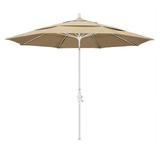 California Umbrella Sun Master Series Patio Market Umbrella in Pacifica with Aluminum Pole Fiberglass Ribs Collar Tilt Crank Lift