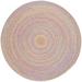 Rhody Rug Playful Indoor/Outdoor Braided Area Rug Pink 6 Round Synthetic Nylon Polypropylene Border Antimicrobial Stain Resistant 6 Round