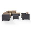 Biscayne 7 Person Outdoor Wicker Seating Set In Mocha - Two Loveseats One Armless Chair One Arm Chair Coffee Table Ottoman