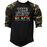 Men s Rainbow The New Black KT T201 Camo Raglan Baseball T-Shirt X-Large Camo