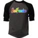 Men s Rainbow San Francisco KT T154 Charcoal/Black Raglan Baseball T-Shirt X-Large Charcoal/Black