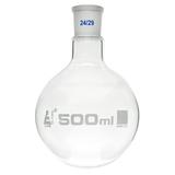 Boiling Flask with Joint 500ml - Socket Size 24/29 - Round Bottom Interchangeable Joint - Borosilicate Glass - Eisco Labs