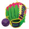 Franklin Sports Meshtek Teeball Fielding Glove with Ball - Right Hand Throw - 9.5 - Purple/Pink/Yellow